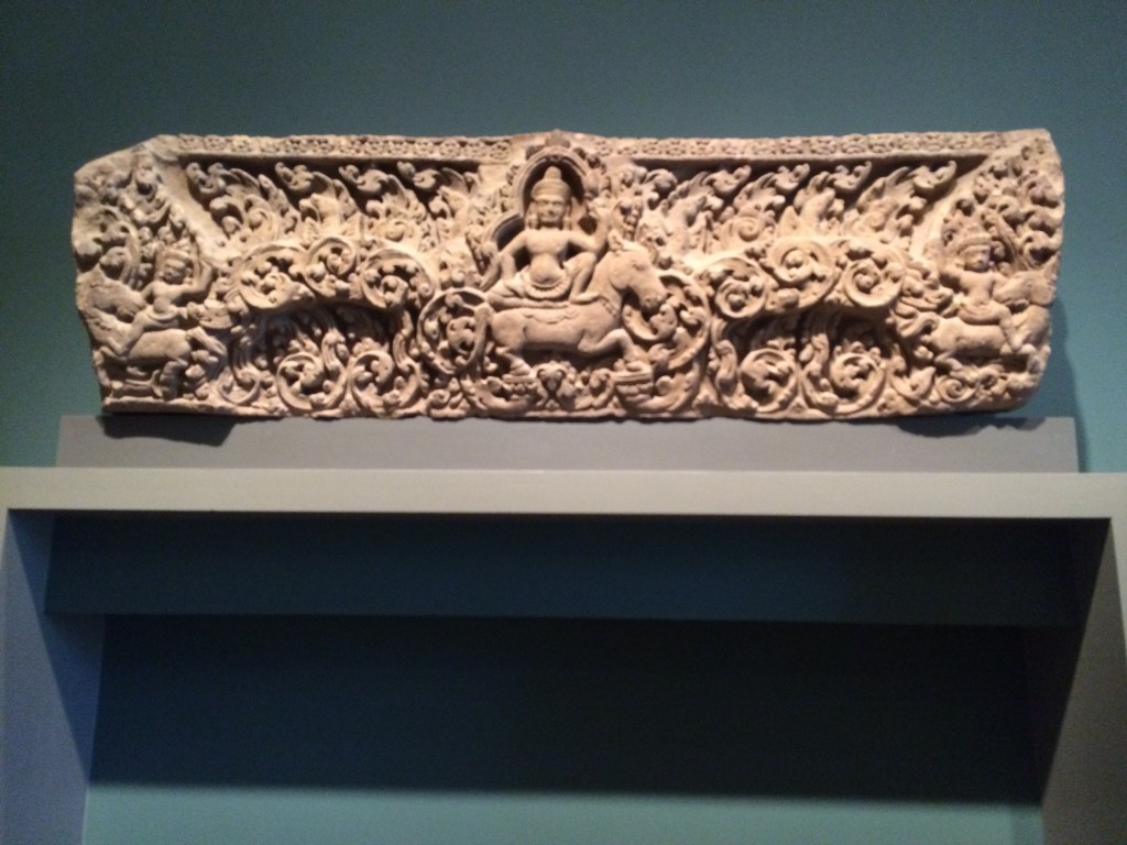 A piece of Cambodian temple at the MFA 